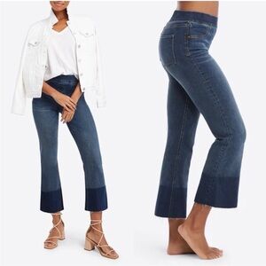 Spanx Cropped flare pull on jeans with raw hem Size XS